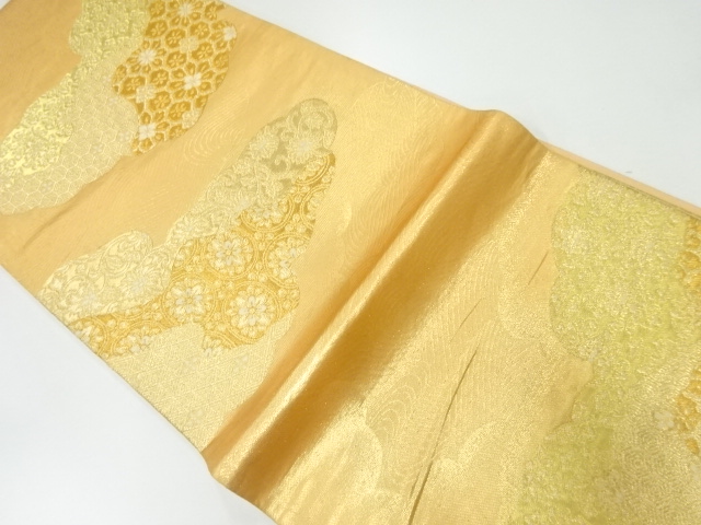 JAPANESE KIMONO / ANTIQUE FUKURO OBI / SILK / WOVEN FLOWER